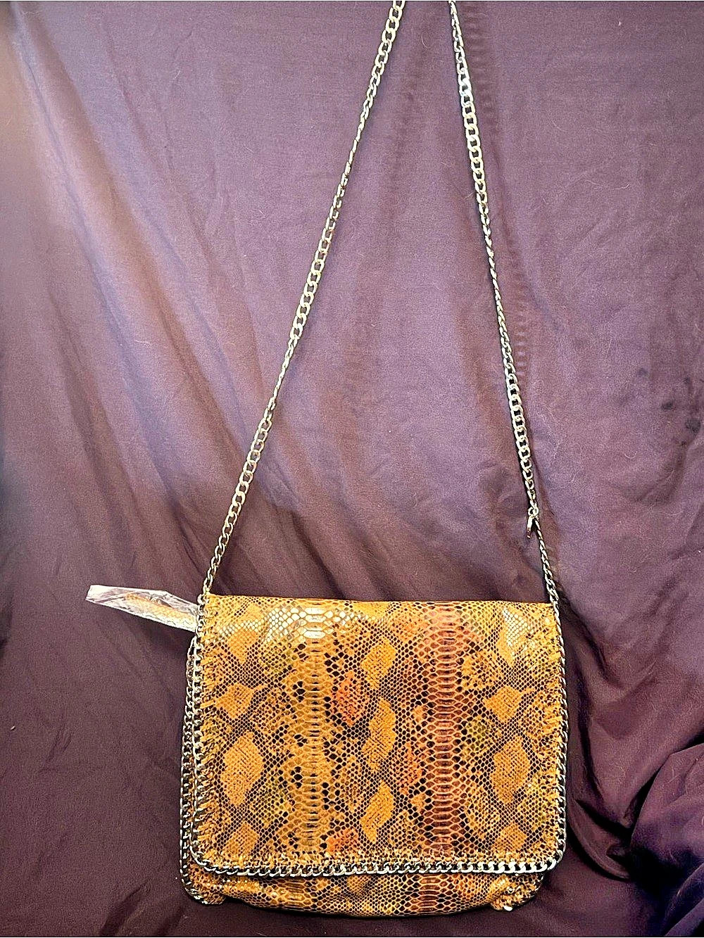 Faux Snakeskin Crossbody Bag